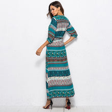 Load image into Gallery viewer, New Bohemian printing long dress women maxi long dress floral print retro hippie vestidos chic brand clothing boho dress