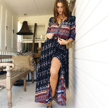 Load image into Gallery viewer, New Bohemian printing long dress women maxi long dress floral print retro hippie vestidos chic brand clothing boho dress