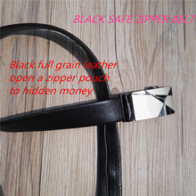 Load image into Gallery viewer, 2022  togo  leather  strip with   ratchet buckle hide money zipper