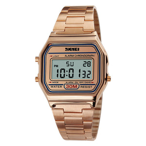 Mens Retro Electronic Watch Steel Band Lightweight Watch