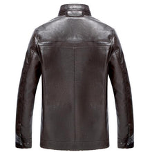 Load image into Gallery viewer, Mens PU Leather Jacket Stand Collar Velvet Thicker Warm Winter Coat Outwear Size XS-3XL