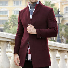 Load image into Gallery viewer, Mens Wool Mid-long Business Casual Trench Coat Autumn Jacket
