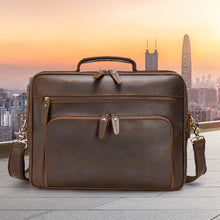 Load image into Gallery viewer, Vintage Crazy Horse Leather Men&#39;s Briefcase Laptop Bag