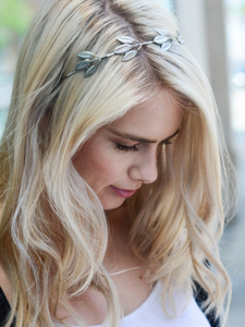 Silver Boho Leaf Headband