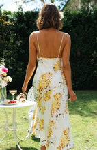 Load image into Gallery viewer, Women&#39;s Slit Backless Suspender Printed Dress Women