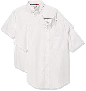 French Toast Boys' Short Sleeve Oxford Dress Shirt (Standard & Husky),