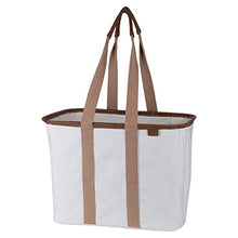 Load image into Gallery viewer, CleverMade 30L SnapBasket LUXE - Reusable Collapsible Durable Grocery Shopping Bag - Heavy Duty Large Structured Tote, Heather Grey