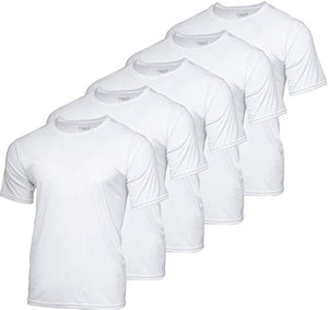 5 Pack: Boys Girls Active Athletic Quick Dry Dri Fit Short Sleeve T-Shirt Crew Neck Tops Teen Gym Undershirts Tees Youth Basketball Clothes Moisture Wicking Performance-Set 11,Medium (8-10)