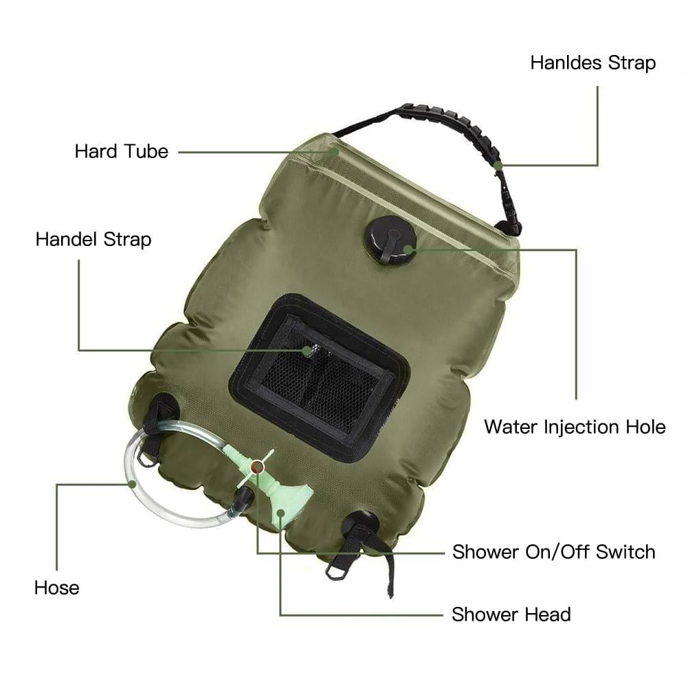 Great Solar Heated Shower Water / Hydration Bags For Outdoor/ Hiking/ Camping