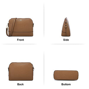 Handbags for Women Shoulder Bags Tote Satchel Hobo 3pcs Purse Set Pearlescent-Khaki