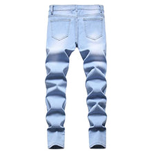 Load image into Gallery viewer, Boy&#39;s Ripped Distressed Straight Leg Contrast Color(Grey &amp; White) Casual Jeans Pants for Kids,L0111,14