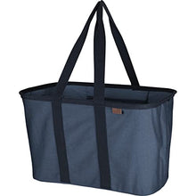 Load image into Gallery viewer, CleverMade 30L SnapBasket LUXE - Reusable Collapsible Durable Grocery Shopping Bag - Heavy Duty Large Structured Tote, Heather Grey