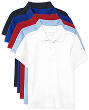 Load image into Gallery viewer, Boys Single Short Sleeve Pique Polo, Nautico, Large