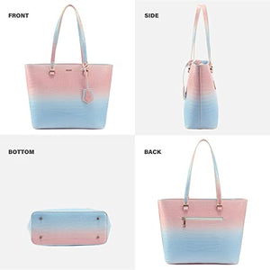 Handbags for Women Shoulder Bags Tote Satchel Hobo 3pcs Purse Set Pearlescent-Khaki