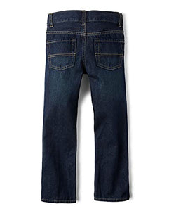 Boys' Basic Bootcut Jeans, Dk Jupiter, 6 husky