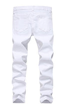 Load image into Gallery viewer, Boy&#39;s White Skinny Fit Ripped Destroyed Distressed Stretch Slim Jeans Pants