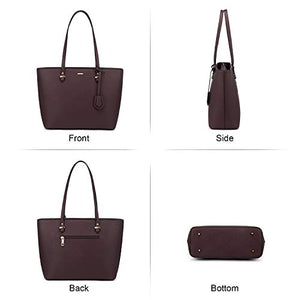 Handbags for Women Shoulder Bags Tote Satchel Hobo 3pcs Purse Set Pearlescent-Khaki