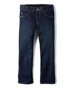 Boys' Basic Bootcut Jeans, Dk Jupiter, 6 husky