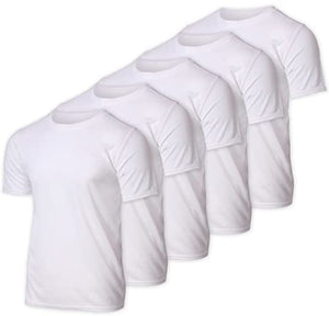 5 Pack:Boys Mesh Crew T-Shirt Girls Youth Teen Active Wear Athletic Quick Dry fit Dri-Fit Moisture Wicking Performance Basketball Gym Sport Short Sleeve Undershirt Tee Soccer Top -Set 7,Small 6-7