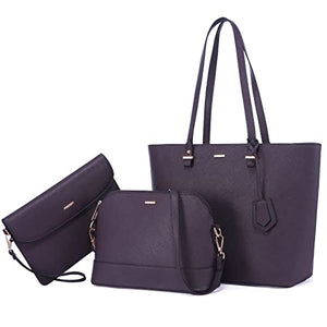 Handbags for Women Shoulder Bags Tote Satchel Hobo 3pcs Purse Set Pearlescent-Khaki