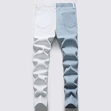 Load image into Gallery viewer, Boy&#39;s Ripped Distressed Straight Leg Contrast Color(Grey &amp; White) Casual Jeans Pants for Kids,L0111,14