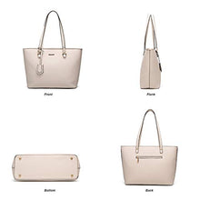 Load image into Gallery viewer, Women Fashion Handbags Tote Bag Shoulder Bag Top Handle Satchel Purse Set 4pcs (Beige)