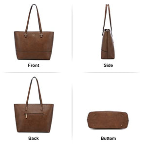 Handbags for Women Shoulder Bags Tote Satchel Hobo 3pcs Purse Set Pearlescent-Khaki