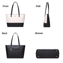 Load image into Gallery viewer, Women Fashion Handbags Tote Bag Shoulder Bag Top Handle Satchel Purse Set 4pcs (Beige)