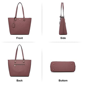Handbags for Women Shoulder Bags Tote Satchel Hobo 3pcs Purse Set Pearlescent-Khaki
