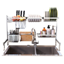 Load image into Gallery viewer, Stainless Steel Kitchen Shelf Rack Drying Drain Storage Holders Plate Dish Rack Kitchen Storage Rack