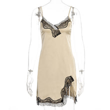 Load image into Gallery viewer, Lace dress with split suspenders
