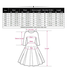 Load image into Gallery viewer, Women&#39;s Round Neck Sleeve Printed A-line Skirt Dress