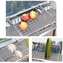 Load image into Gallery viewer, Stainless Steel Kitchen Shelf Rack Drying Drain Storage Holders Plate Dish Rack Kitchen Storage Rack