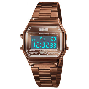 Mens Retro Electronic Watch Steel Band Lightweight Watch