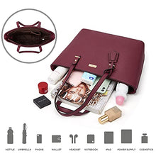 Load image into Gallery viewer, Women Fashion Handbags Tote Bag Shoulder Bag Top Handle Satchel Purse Set 4pcs (Beige)