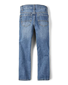 Boys Basic Straight Leg Jeans, Carbon Wash,