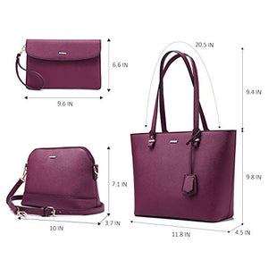 Handbags for Women Shoulder Bags Tote Satchel Hobo 3pcs Purse Set Pearlescent-Khaki