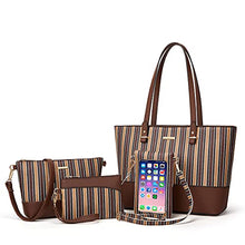 Load image into Gallery viewer, Women Fashion Handbags Tote Bag Shoulder Bag Top Handle Satchel Purse Set 4pcs (Beige)