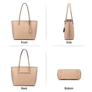 Handbags for Women Shoulder Bags Tote Satchel Hobo 3pcs Purse Set Pearlescent-Khaki