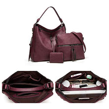 Load image into Gallery viewer, Women Fashion Handbags Tote Bag Shoulder Bag Top Handle Satchel Purse Set 4pcs (Beige)