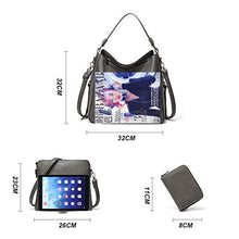 Load image into Gallery viewer, Women Fashion Handbags Tote Bag Shoulder Bag Top Handle Satchel Purse Set 4pcs (Beige)
