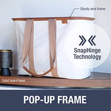 Load image into Gallery viewer, CleverMade 30L SnapBasket LUXE - Reusable Collapsible Durable Grocery Shopping Bag - Heavy Duty Large Structured Tote, Heather Grey