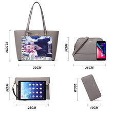 Load image into Gallery viewer, Women Fashion Handbags Tote Bag Shoulder Bag Top Handle Satchel Purse Set 4pcs (Beige)