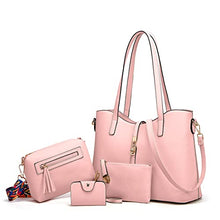 Load image into Gallery viewer, Women Fashion Handbags Tote Bag Shoulder Bag Top Handle Satchel Purse Set 4pcs (Beige)
