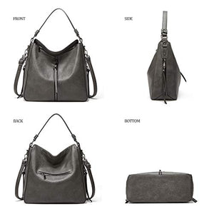 Women Fashion Handbags Tote Bag Shoulder Bag Top Handle Satchel Purse Set 4pcs (Beige)
