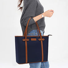 Load image into Gallery viewer, Laptop Tote Bag,Fits 15.6 Inch Laptop,Womens Lightweight Water Resistant Nylon Tote Bag Shoulder Bag Messenger Bag,Grey