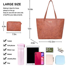 Load image into Gallery viewer, Montana West Large Leather Tote Bags for Women Top Handle Shoulder Bag Satchel Hobo Purses and Handbags (EDC Khaki)