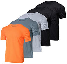 Load image into Gallery viewer, 5 Pack:Boys Mesh Crew T-Shirt Girls Youth Teen Active Wear Athletic Quick Dry fit Dri-Fit Moisture Wicking Performance Basketball Gym Sport Short Sleeve Undershirt Tee Soccer Top -Set 7,Small 6-7