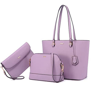 Handbags for Women Shoulder Bags Tote Satchel Hobo 3pcs Purse Set Pearlescent-Khaki