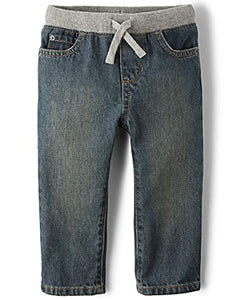 Baby Boys' Toddler Pull On Straight Jeans, Aged Stone, 2T